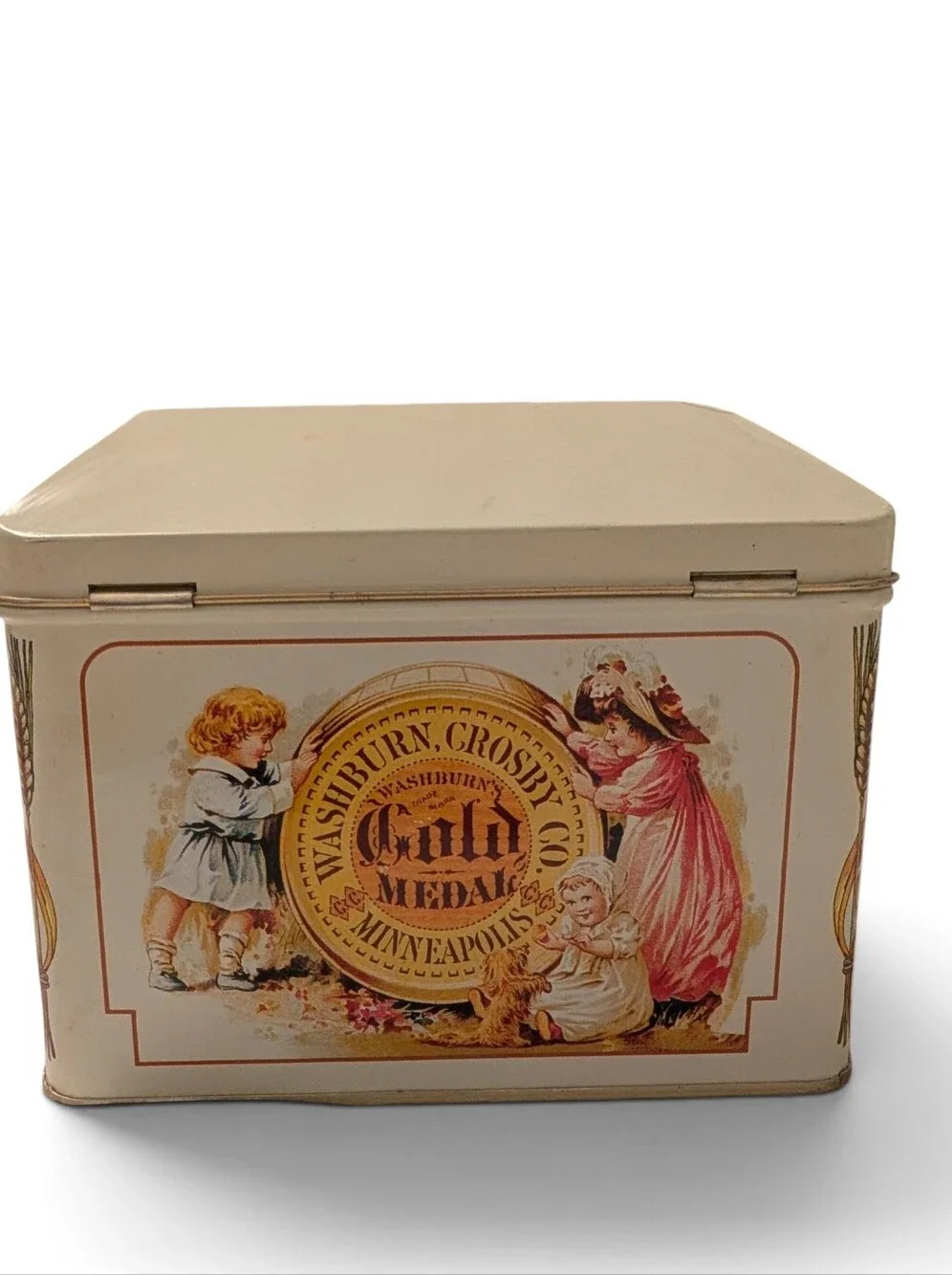 VINTAGE Gold Medal Recipe Box Decorative Flour Logo Tin Minnesota Collectable